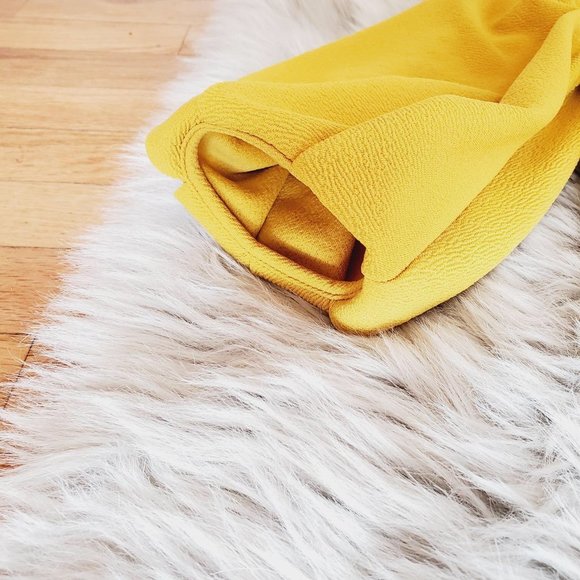 Mustard Color Blouse Pouf Sleeve by Green Envelope - Picture 3 of 5